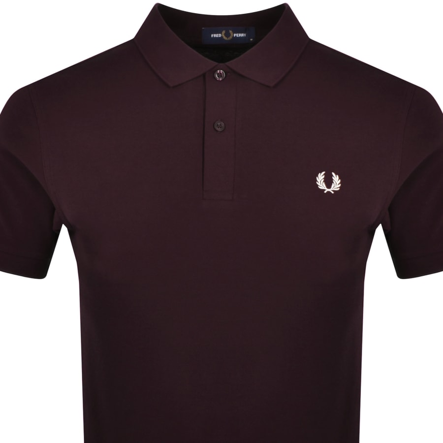 Fred Perry Plain Polo T Shirt Burgundy male XXX Large